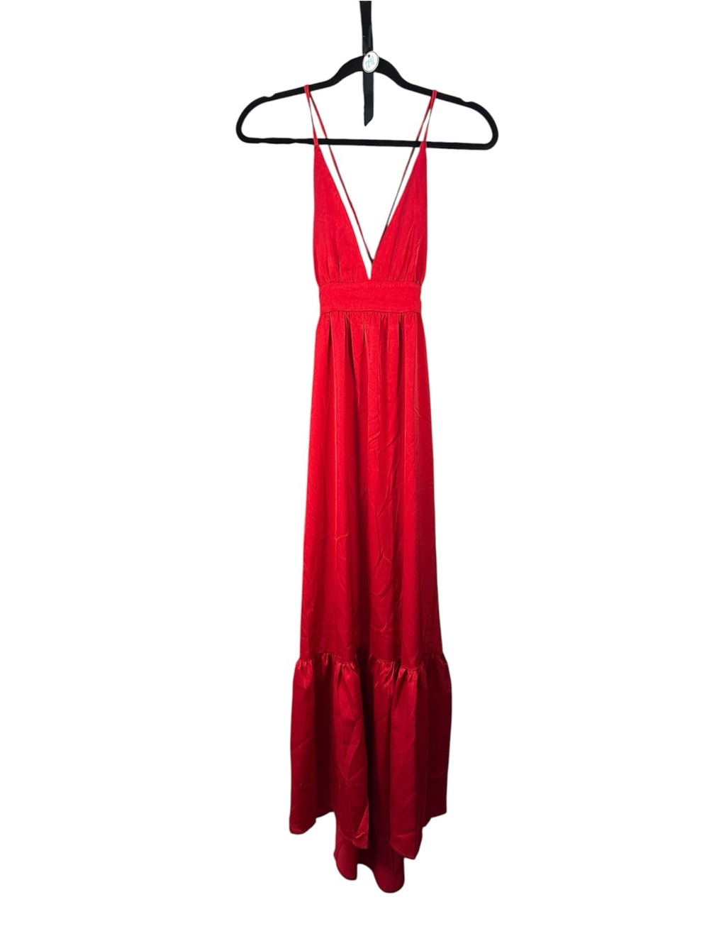 NWT Timathous Boutique Red Maxi Dress Crisscross Back Size Small - Picture 5 of 5